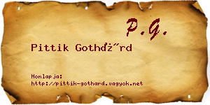 Pittik Gothárd névjegykártya